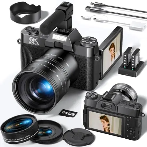 FLATIC CDR10 6K digital camera with external microphone
