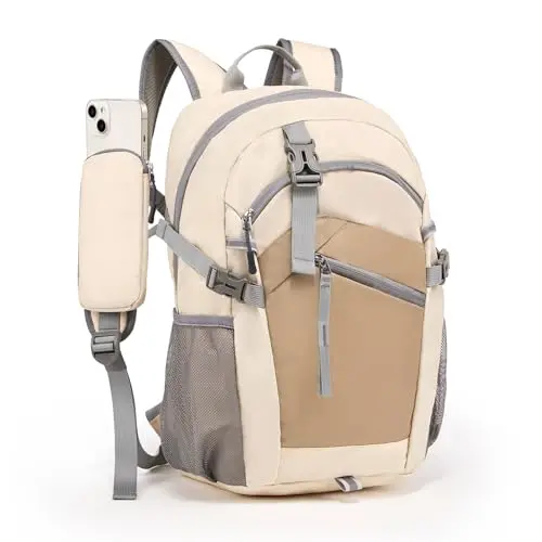 MELOLILA 20L hiking daypack for women and men with removable phone pocket and reflective strips