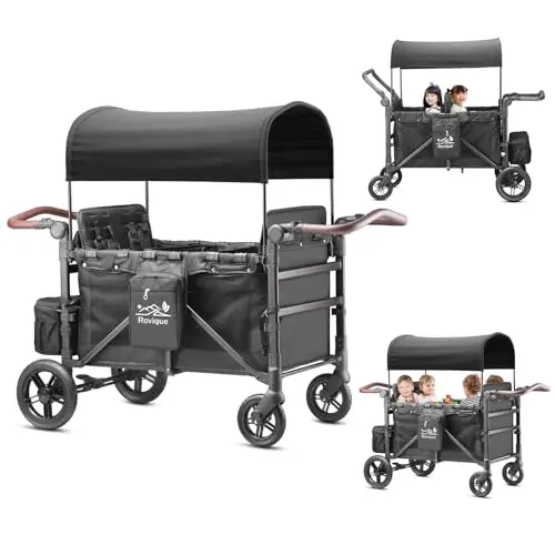 Rovique all-terrain 4-seater stroller wagon with removable seats