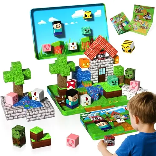 GraceDuck mini magnetic building blocks stored in a metal tin