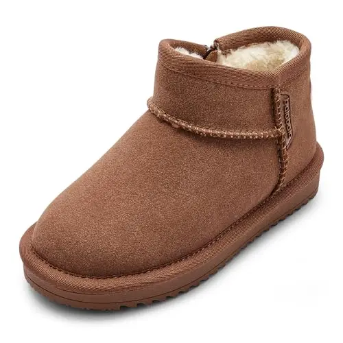 Balabala water-resistant kids snow boots with thick fleece lining and non-slip soles