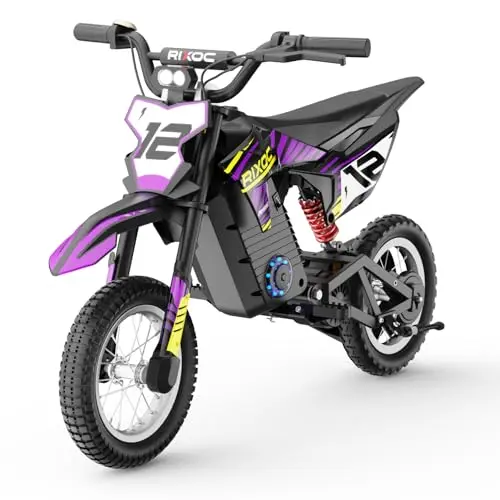 Rixoc DK-12 black kids electric dirt bike with knobby tires