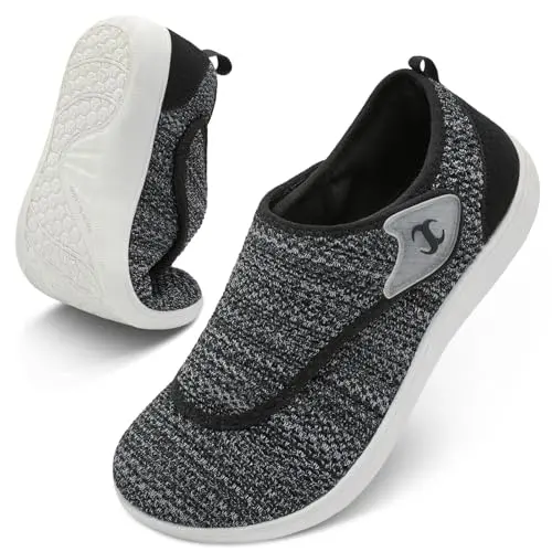 Generic women's wide barefoot walking shoes in white mesh with adjustable straps