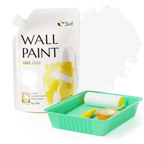 DWIL 32oz bag of white interior paint with included roller kit