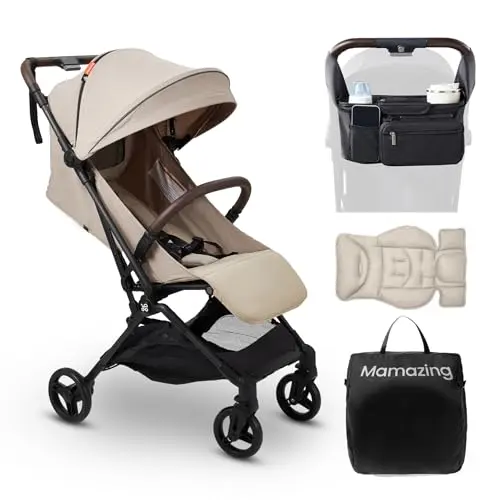 MAMAZING Ultra Air stroller in taupe with included organizer attached