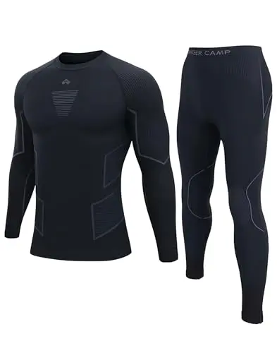 Pioneer Camp Thermal Underwear Set for men, showing top and bottom base layer