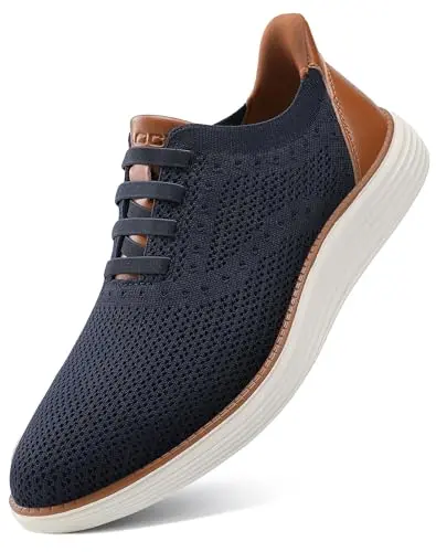 VILOCY men's navy mesh slip-on dress sneaker