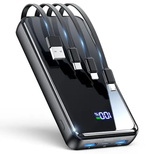 YILANS 50000mAh power bank with built-in cables and 22.5W fast charging