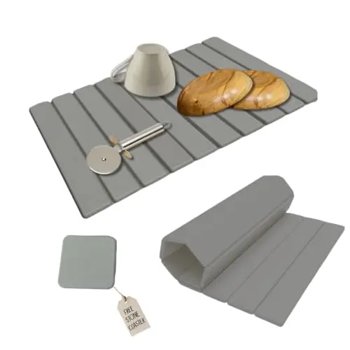 NAUTICAL BREEZE Roll-Up Dark Gray Stone Mat