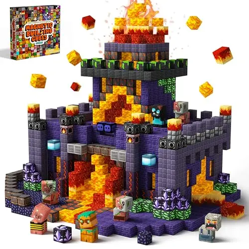 idoot 100 piece set of small magnetic building cubes in assorted colors.