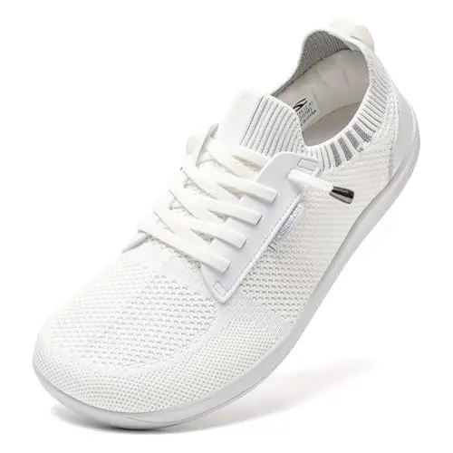 Hobibear lightweight knit barefoot shoes in white