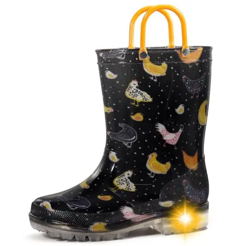 WILLPORT light-up yellow chicken design kids rain boots