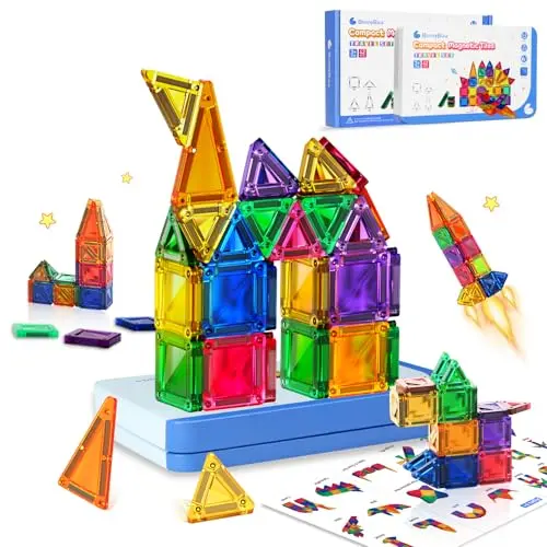 TOLLYHUB mini magnetic building tiles stored in a portable silver case