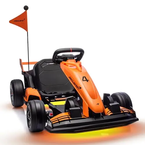 Official McLaren licensed black and orange electric drift go kart