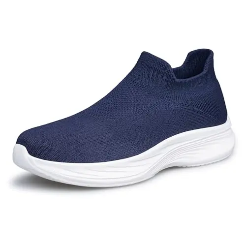 BNR walking sock sneaker in dark blue with cushioned sole