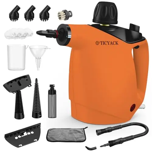 TICYACK handheld steam cleaner with multiple attachments