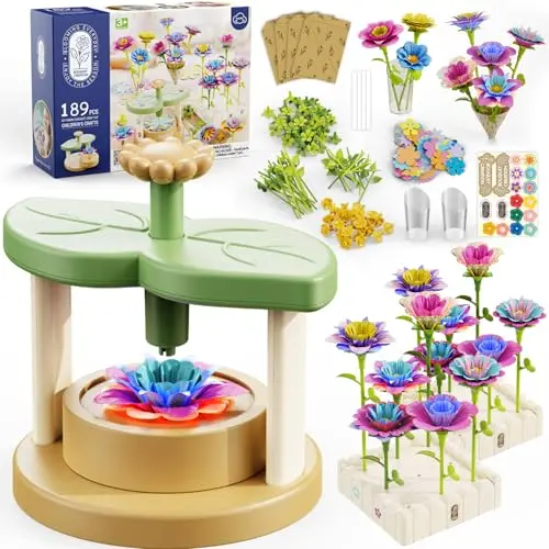 JKGIFTS DIY fabric flower bouquet craft kit with petals and vase