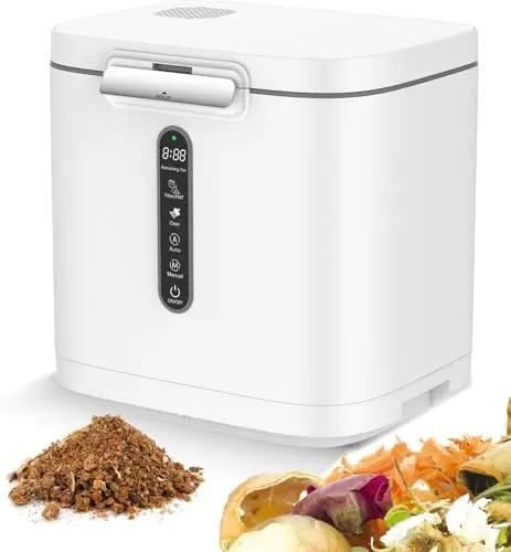 MERIOR beige square electric composter for kitchen countertop