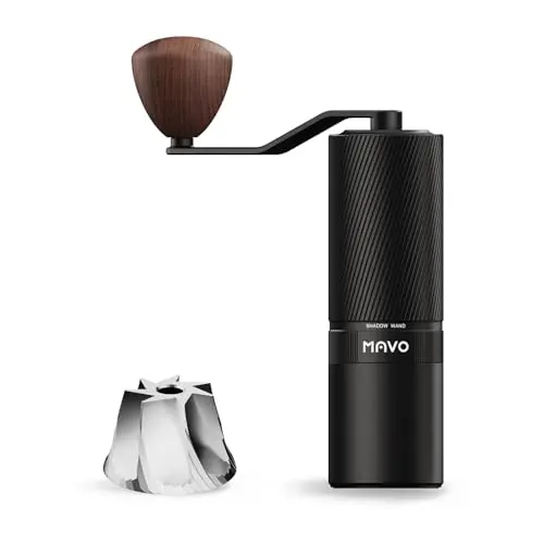 MAVO Shadow Wand manual coffee grinder in black with 7-axis burr
