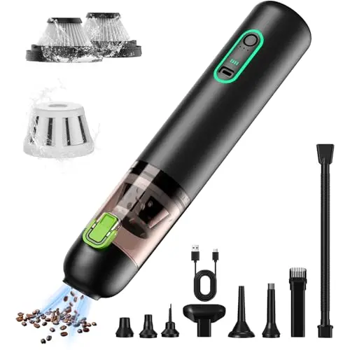 RapAir VC28 sleek black mini vacuum cleaner for car and keyboard