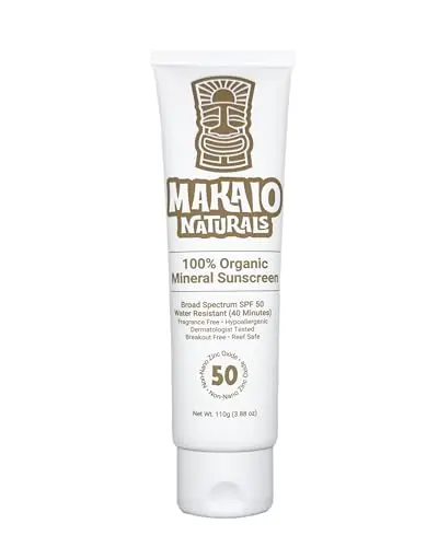 Makaio Naturals 100% Organic Mineral Sunscreen SPF 50 bottle