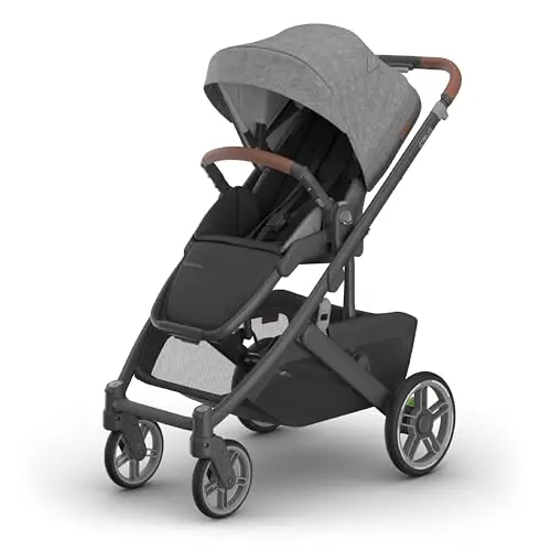 UPPAbaby Cruz V3 stroller in Greyson color, showing sleek design and large canopy