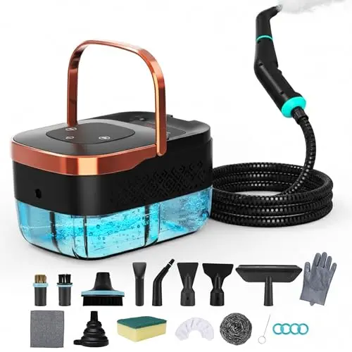 BietrunPro rose gold handheld steam cleaner with adjustable settings