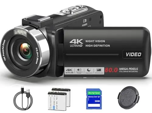 LUKPOW 4K 80MP IR Night Vision Camcorder