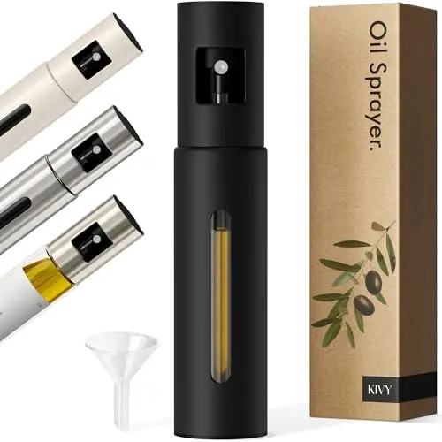 KIVY Glass Oil Sprayer single bottle in black with 100ml capacity