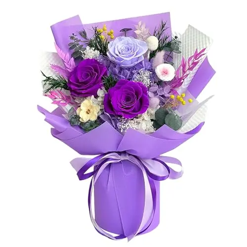 Vrioca preserved rose bouquet in an elegant gift box, ready for presentation
