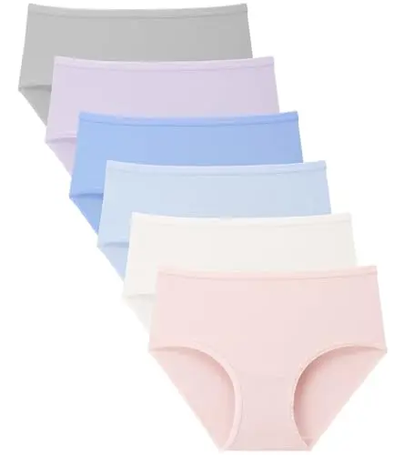 BAMBOO COOL Girls Underwear Skin-Friendly Briefs in a 6-pack