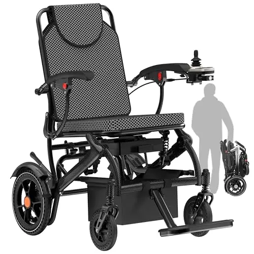 Biqissi carbon fiber color electric wheelchair folded