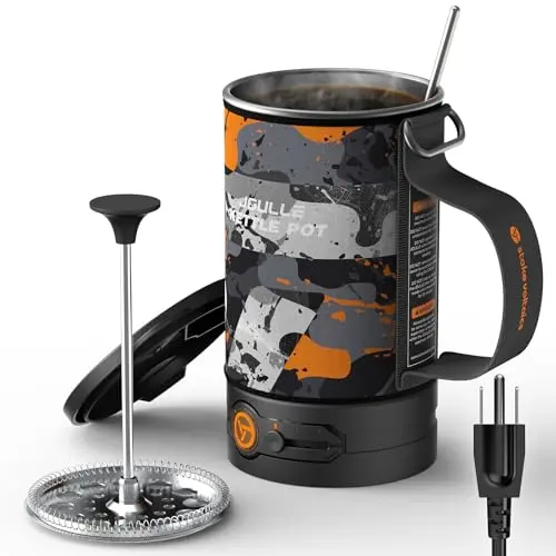 STOKE VOLTAICS Electric French Press Coffee Maker in Camouflage