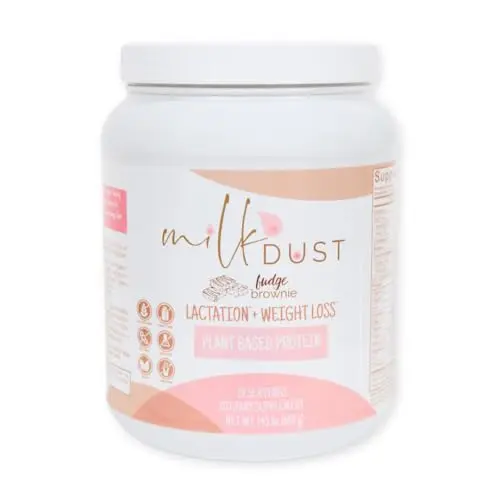 MILK DUST Protein Powder for breastfeeding moms in Fudge Brownie flavor