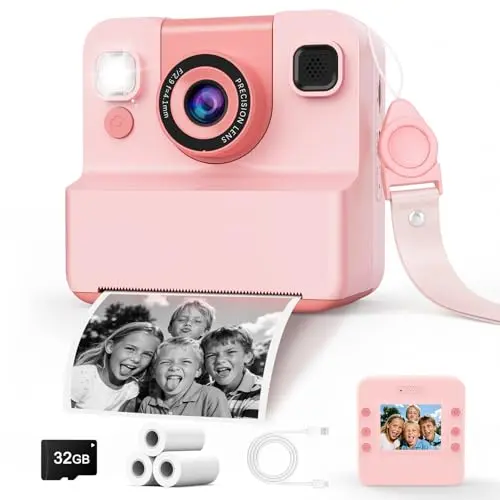 CIGXAVO A30 pink instant print camera for kids and teens