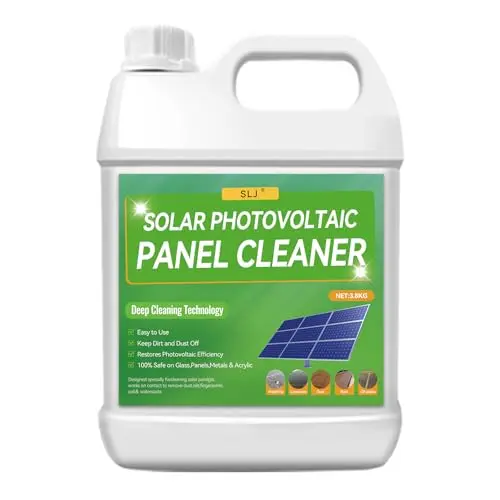 Generic one-gallon bottle of ultra-concentrated solar panel cleaning solution