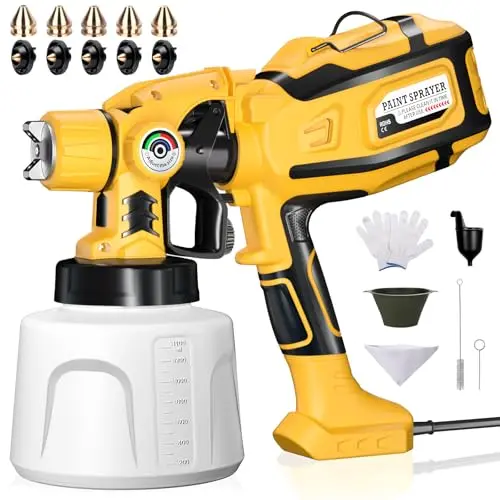 Cosyjazz 1200W HVLP paint sprayer with five nozzles
