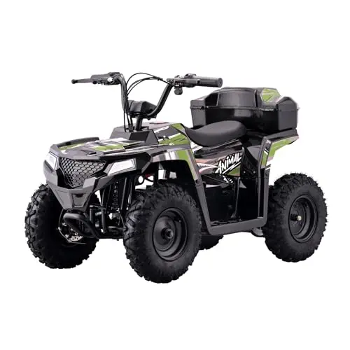 Droyd Animal Kids ATV electric quad bike with off-road tires and storage case
