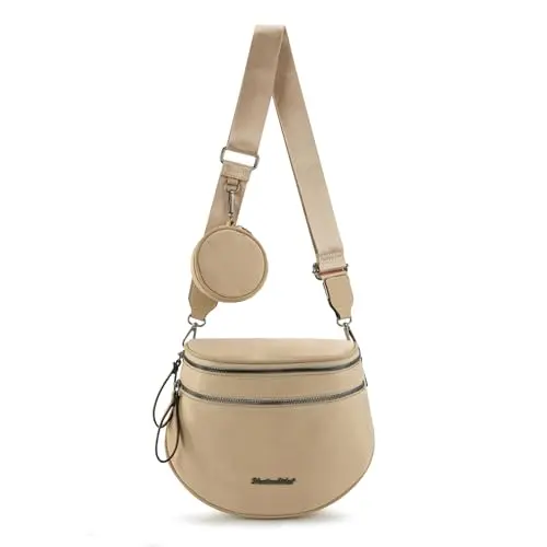 Montana West solid color nylon crossbody bum bag with wide strap