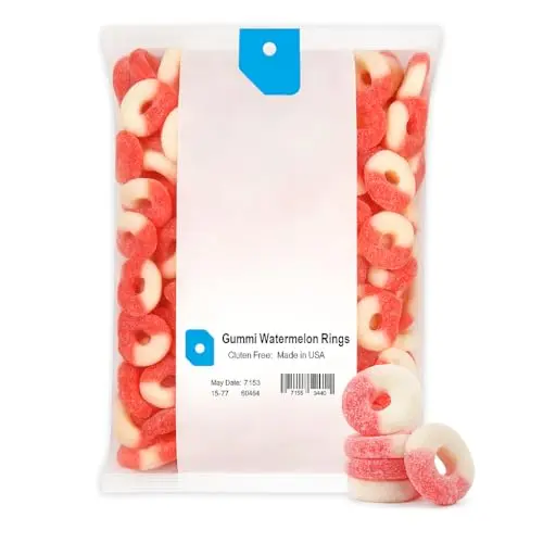 Large 4.5lb bag of World's Best Gummi Watermelon Rings
