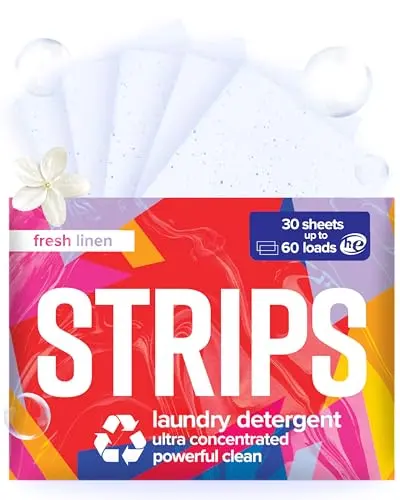 Pack of STRIPS Fresh Linen scented laundry detergent sheets