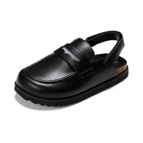 PATPAT Kids Clogs with adjustable buckle and suede upper