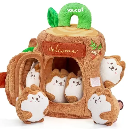 JoyCat Soft Baby Treehouse toy with sensory squirrels