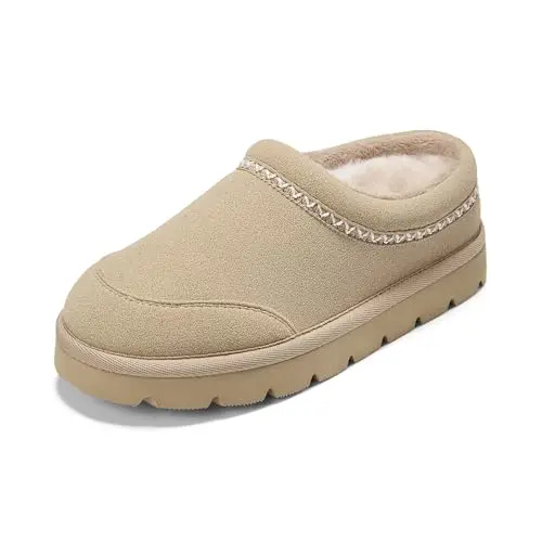PATPAT Fuzzy Platform Slippers with fleece lining and slip-on design
