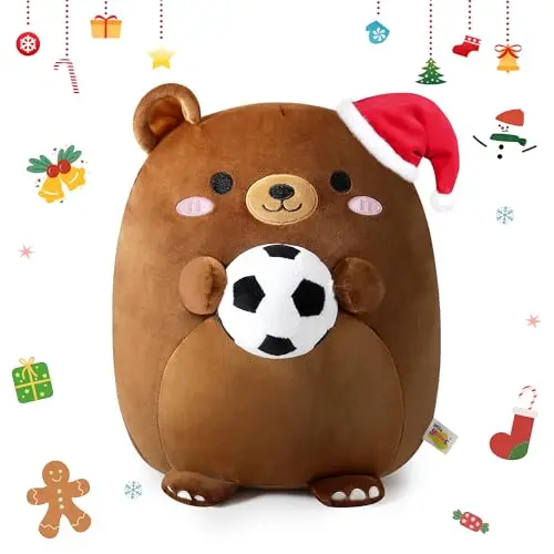 Onsoyours Bear plush toy holding a soccer ball, with sporty design