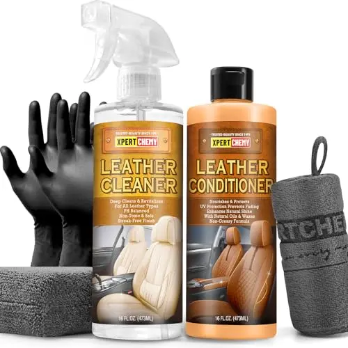 Xpertchemy Leather Cleaner and Conditioner two-bottle kit