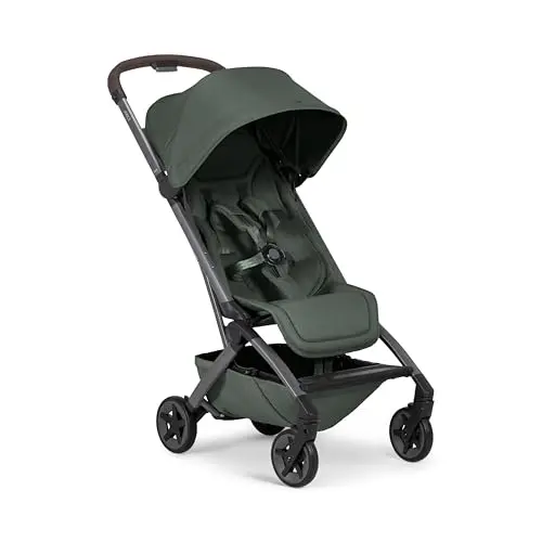 Joolz Aer2 Lightweight Travel Stroller in Forest Green, featuring a large canopy.