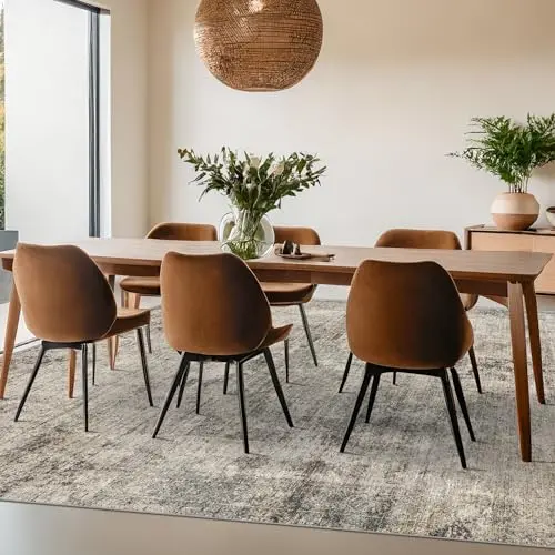 Hazo Haus taupe abstract vintage 6x9 washable rug