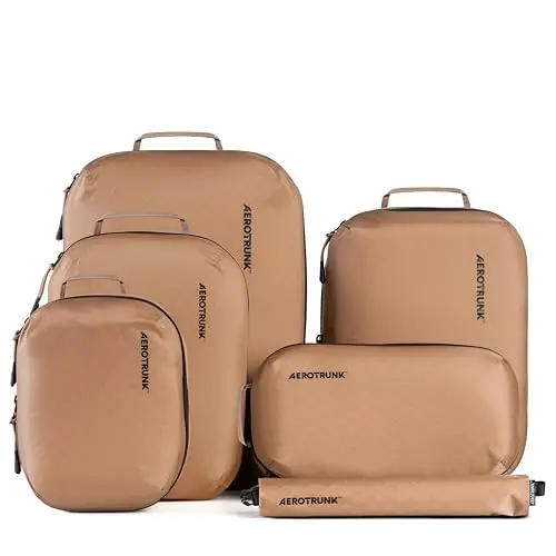 Aerotrunk ultralight compression packing cubes in mocha color