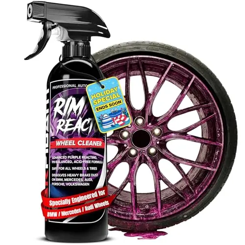 Carfidant Rim Reactor Wheel Cleaner bottle with color-changing formula